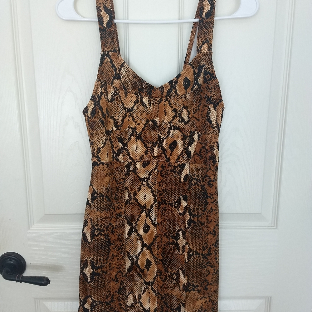 Bodycon snake print mini dress